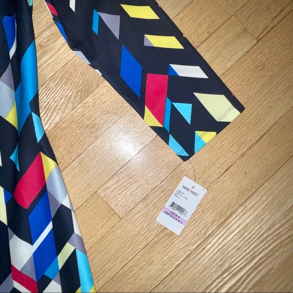 Nine West Women’s Dress 3/4 Sleeve Multicolor Abstract Print Size 6 NWT - Picture 6 of 7